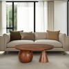 Royal Hampton Coffee Table | 38" Handmade Mango Wood Oval Top | Round Ball and Cone Base - 4 of 4