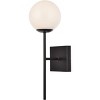 Elegant Lighting Neri 1 light black and white glass wall sconce - 3 of 4