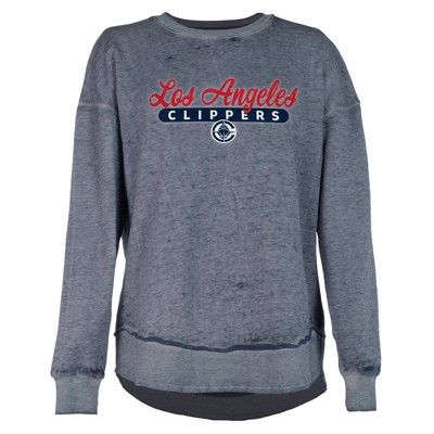 NBA Los Angeles Clippers Women's Burnout Crew Neck Fleece Sweatshirt