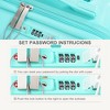 Gulches Luggage Set of 3 with front opening design, Airline Certified Carry on Luggage with Wheels, USB Port, Cup Holder, 20"24"28", Light Blue - 3 of 4