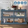 Console Table With 3-Tier Open Storage Spaces, Narrow Sofa Table For Living Room,Console Table Wood-Cuddlewood - 3 of 4
