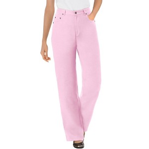 Woman Within Petite Perfect Relaxed All-Cotton Denim Five-Pocket Jeans - 1 of 4