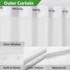White hotel luxury decor shower curtain with linen texture and snap - in fabric liner, mesh top window - 3 of 4