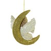 5.0 Inch Angel In Moon Ornament Christmas Star Glittered Tree Ornaments - 2 of 3