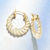 Ross-Simons Carved Mother-Of-Pearl Hoop Earrings With 14kt Yellow Gold - 3 of 4