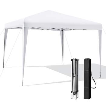 Costway Patio 10x10ft Outdoor Instant Pop-up Canopy Folding Sun Shelter Carry Bag White