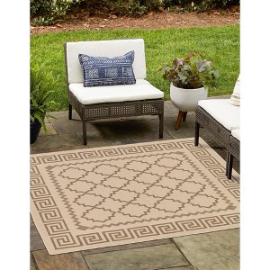 Unique Loom    Outdoor Trellis Stars Area Rug - 1 of 4