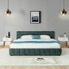 Queen Size Platform Bed  Upholstered Bed Frame with Chenille Fabric with Headboard -- Frevyn - 4 of 4