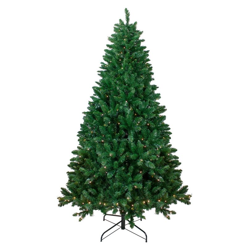 Northlight  7.5' Pre-Lit Twin Lakes Fir Artificial Christmas Tree - Clear Lights, 1 of 9
