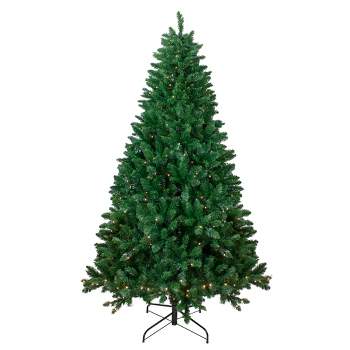 Northlight  7.5' Pre-Lit Twin Lakes Fir Artificial Christmas Tree - Clear Lights
