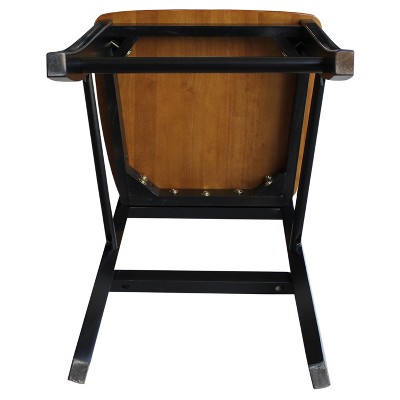 24" Black and Cherry Solid Wood X-Back Counter Stool