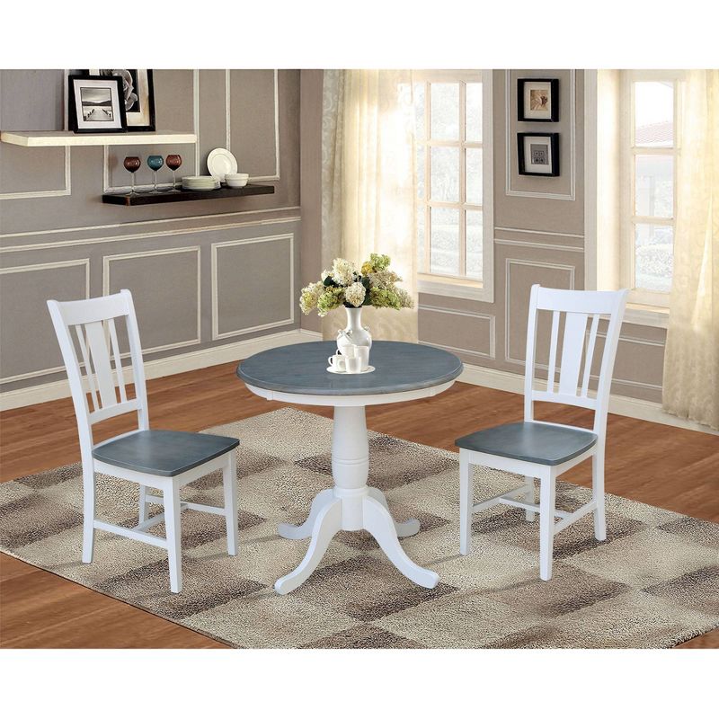 30" San Remo Round Top Pedestal Table with 2 Chairs Dining Sets - International Concepts, 3 of 6