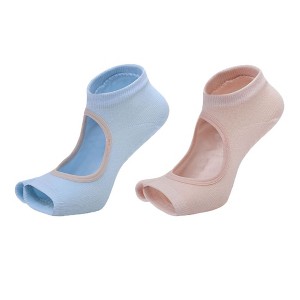 Anna-Kaci Women's Open Toe Yoga Socks with Anti-Slip Grip Sole Breathable Fabric for Barre and Pilates 2-Pack - 1 of 4
