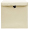 vidaXL Storage Boxes with Lid 4 pcs Cream 12.6"x12.6"x12.6" Fabric - 4 of 4