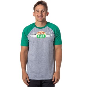 Seven Times Six Friends TV Series Men's Central Perk Cafe Baseball-Style Logo T-Shirt Grey - 1 of 4