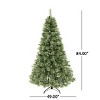 GDFStudio Riley 7 Foot Cashmere Pine and Mixed Needles Pre Lit LED Hinged Artificial Christmas Tree, Clear Lights - 3 of 4