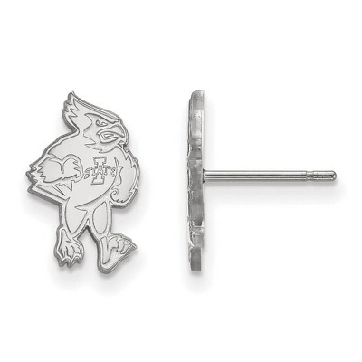 Black Bow Jewelry 14k White Gold Iowa State Cyclones NCAA Post Earrings