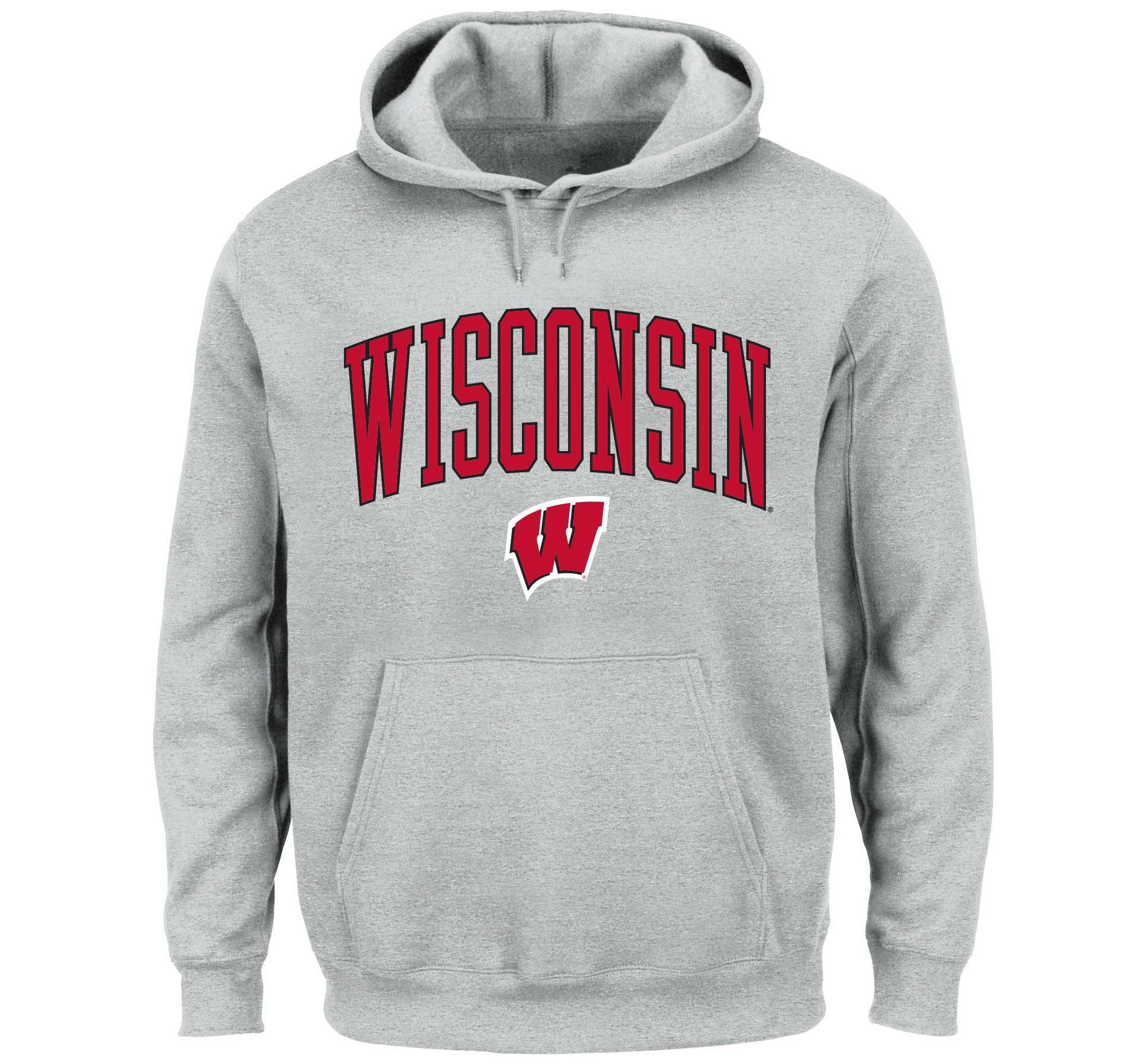 NCAA Wisconsin Badgers Men's Big & Tall Gray Hoodie
