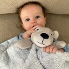 EVERYDAY KIDS Large Lovey Baby Security Blanket Sweet Dog Stuffed Animal on 30”  Blue Snuggle Baby Blanket; Fluffy Fleece with Attached Plush Toy - 4 of 4