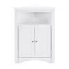 Ridstar 32.28 in. H Free Standing Bathroom Floor Corner Cabinet with Doors and Shelves-White - 4 of 4