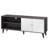 Chic Crate - 63" Modern Media Console w/ 2 Open Shelves & Cabinet - Entertainment Center for Living Room - Storm Gray & White - 2 of 4