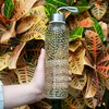 Pavilion Gift Company - Gold & Silver Dots - 16.5 oz Hand Decorated Glass Water Bottle - Portable Drinkware - 2 of 4