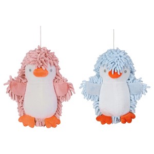 REGALWOVEN 2 Packs Cute Cartoon Animal Chenille Soft Absorbent Decorative Hand Towel 8" x 8" - 1 of 4