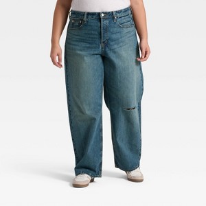Women's Mid-Rise 90's Baggy Denim Jeans - Universal Thread™ - 1 of 3