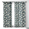 Avenie Boho Daisies In Midnight Sky Set of 2 Panel Blackout Window Curtain - Deny Designs - image 3 of 4