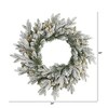 Nearly Natural 24” Flocked Artificial Christmas Wreath with 50 LED Lights - 3 of 4