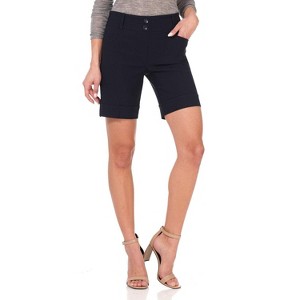 Rekucci Women's Pull-On Chic Urban Shorts with Pockets and Button Detail - 1 of 4