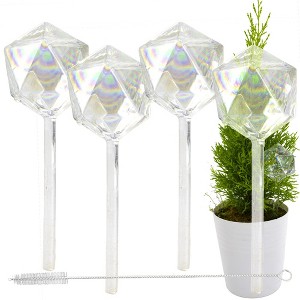 5 Star Super Deals Automatic Self Watering Glass Plant Iridescent Diamond Globes - Drip Irrigation Ideal for Vacation Plant Care, Indoor/Outdoor - 1 of 4