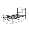 SeaCamel Victorian Style Full Size Platform Bed - Elegant Black Metal Frame with Headboard, Footboard & Underbed Storage, No Box Spring Needed - 3 of 4
