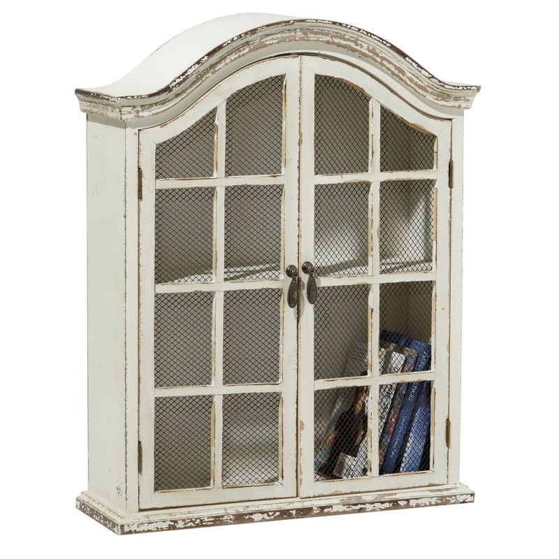  28"x22" Traditional Wood Wall Shelf with Arched Shutter Doors - Olivia & May, 1 of 17