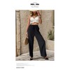 Clearlove Women's Casual Pants Loose Lace Up High Waist Trousers Pleated Straight Leg Pants - 2 of 4