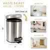 Evideco French Home Goods Soft Close Lid Round Metal Bath Floor Step Trash Can Waste Bin 3-liters-0.8-gal - 3 of 4