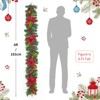 Pre-lit 6 FT Artificial Garland with 20 Led Lights with Pine Cones, Red Berries & Bows, Xmas Decoration - 4 of 4