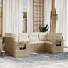 vidaXL 6 Piece Patio Sofa Set with Cushions - Beige and Cream Poly Rattan - 2 of 4