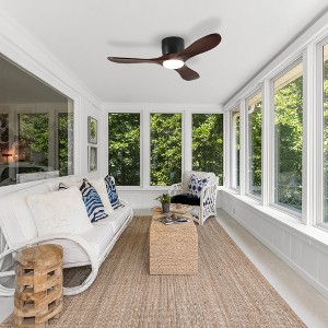 TOBILI 42-inch Ceiling Fan with Light,3 Dark Walnut Wood Blades - 1 of 4