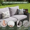 Aoxun 6-Piece Outdoor Wicker Sectional Set with 4'' Cushions & Wide Armrests, Patio Conversation Sofa with Waterproof Cover for Backyard or Garden - 4 of 4