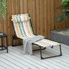 TiramisuBest Folding Chaise Lounge Pool Chairs with Pillow, Reclining Back, Steel Frame & Mesh for Beach, Yard, Patio – Blue - 2 of 4