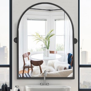 PexFix Iron Metal Frame Windowpane Wall Mirror Farmhouse Rustic Elegant Decor for Living Room Bedroom Bathroom Entryway - 1 of 4