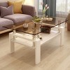 Coffee Tables Rectangular, Coffee Tables Contemporary With Tempered Glass Tabletop And Mdf Layer, Coffee Tables Modern-Cuddlewood - 2 of 4