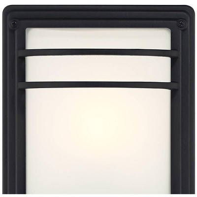 11" Black Steel Outdoor Wall Sconce with Frosted Glass Shade