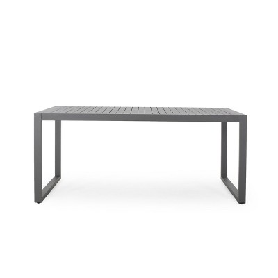 Christopher Knight Home Navan Outdoor 70" Aluminum Rectangular Dining Table