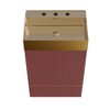 Christopher Knight Home Brook Freestanding 20" Striped Wood Bathroom Vanity with Brushed Steel Sink and Drawer - 4 of 4