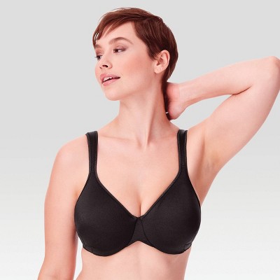 Bali Women's Satin Tracings Underwire Minimizer Bra 3562 Black