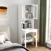 TopComfy Decorative Storage Cabinets Fold Out Convertible Writing Table Desk Cabinet with shelf and drawer for Bedroom, White, 23.62"*13.78"*70.87" - 2 of 4