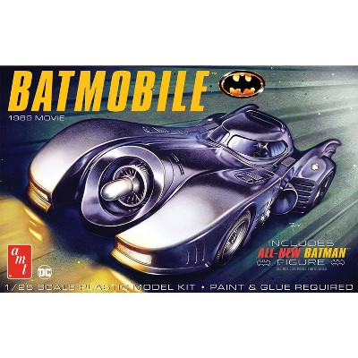 Skill 2 Batmobile with Seated Batman Figure "Batman" (1989) Movie 1/25 Plastic Model Kit by AMT
