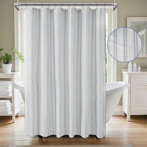 Chenille Stripe Water Repellent Shower Curtain, 72"x 72" - 1 of 4